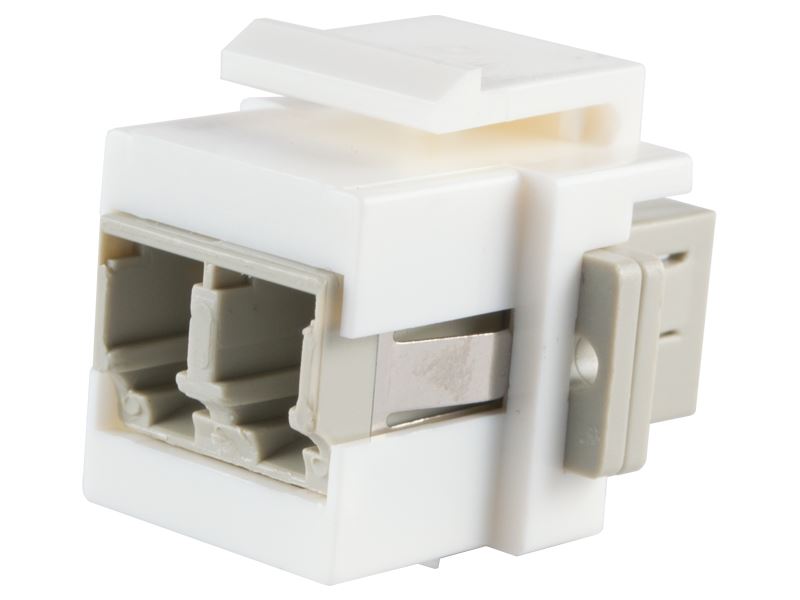 Qty LC Duplex Fiber Optic Keystone Jack Insert White Single Mode 12 – 4414 