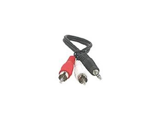 Picture of 2x RCA Male to 1x 3.5mm Male - 6 Inch, Y Cable