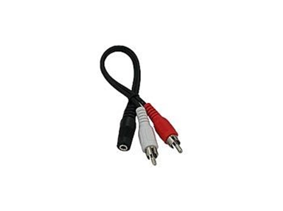 6in Stereo Audio Cable - 3.5mm Female to 2x RCA Male