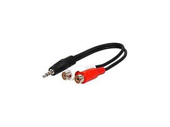 Picture of 2x RCA Female to 1x 3.5mm Male - 6 Inch, Y Cable