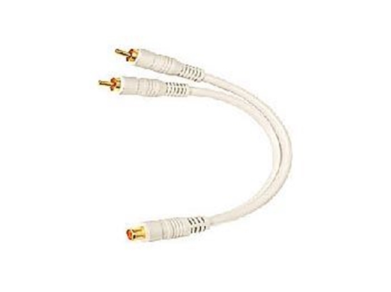 Picture of RCA Python A/V Splitter - 2 RCA Male to 1 RCA Female - 6 Inch, Y Cable