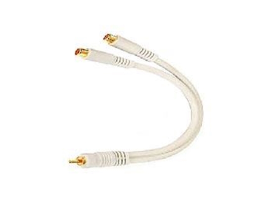 Picture of RCA Python A/V Splitter - 2 RCA Female to 1 RCA Male - 6 Inch, Y Cable