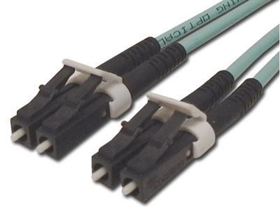 Picture of 1 m Multimode Duplex Fiber Optic Patch Cable (50/125) OM3 Aqua - Laser Opt - LC to LC