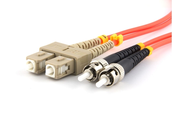 Picture of 2 m Multimode Duplex Fiber Optic Patch Cable (62.5/125) - ST to SC