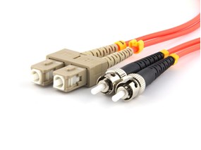 Picture of 7 m Multimode Duplex Fiber Optic Patch Cable (50/125) - SC to ST