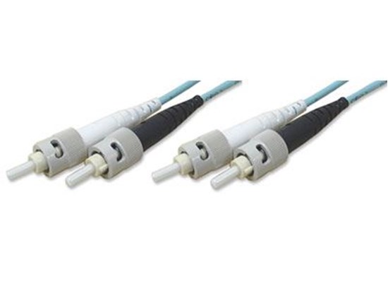 Picture of 45 m Multimode Duplex Fiber Optic Patch Cable (50/125) OM3 Aqua - Laser Opt - ST to ST