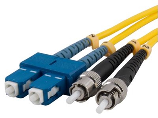 Picture of 1 m Singlemode Duplex Fiber Optic Patch Cable (9/125) - SC to ST
