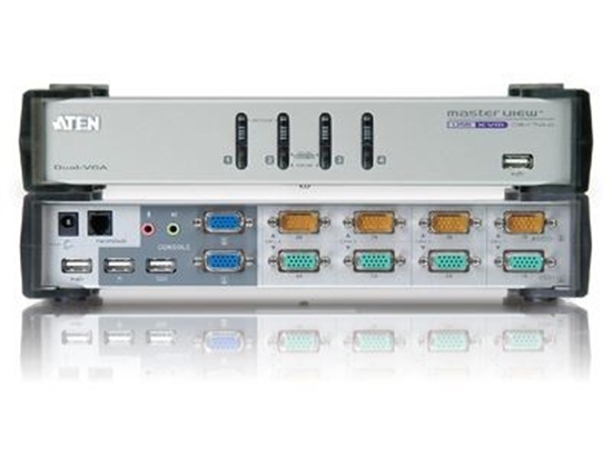 Picture of 4 Port Dual-View KVM Switch with Audio and 2 Port USB Peripheral Sharing