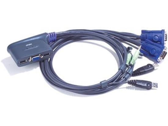 Picture of 2 Port USB Cable KVM with Mic and Speaker support