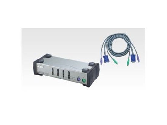 4 Port PS/2 Mini Desktop KVM w/cables at Cables N More