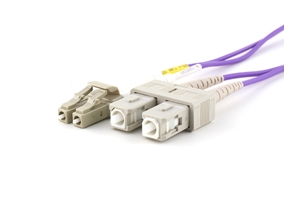 Picture of 1 m Multimode Duplex OM4 Fiber Optic Patch Cable (50/125) - LC to SC