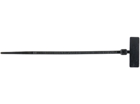 Picture of 4 Inch Black ID Cable Tie - Outside Flag - 100 Pack