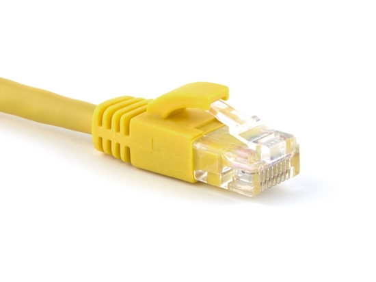 Picture of Yellow Booted CAT5e Patch Cable - 1 ft