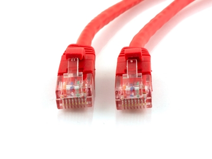 Picture of Red Booted CAT6 Patch Cable - 2 ft