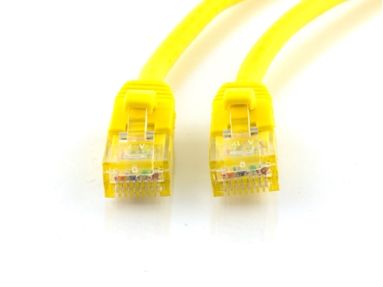 Picture of Yellow Booted CAT6 Patch Cable - 1 ft