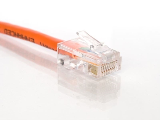 Picture of Orange Assembled CAT5e Network Patch Cable - 2 ft