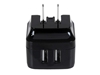 Picture of Dual-Port USB Wall Charger - International Travel - 17W/3.4A - Black