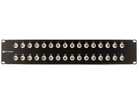 Picture of 32 Port Fully Loaded 75 Ohm Isolated BNC Coaxial Patch Panel - 2U