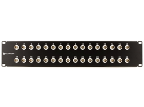 Picture of 32 Port Fully Loaded 75 Ohm Isolated BNC Coaxial Patch Panel - 2U