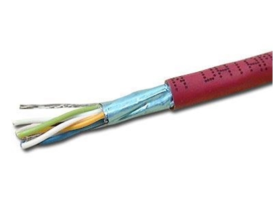 Picture of Quabbin CAT5e Bulk Network Cable - Shielded, Stranded, Riser, Red, 1000 FT