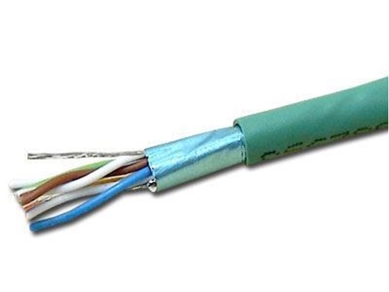 Picture of Quabbin CAT5e Bulk Network Cable - Shielded, Stranded, Riser, Green, 1000 FT