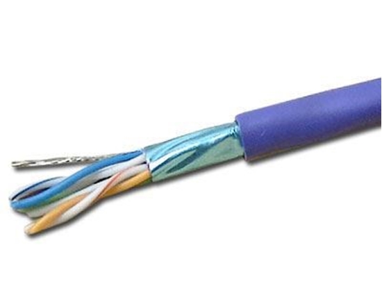 Picture of Quabbin CAT5e Bulk Network Cable - Shielded, Stranded, Riser, Purple, 1000 FT