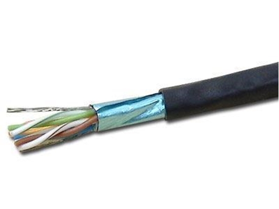 Picture of Quabbin CAT6 Bulk Network Cable - Shielded, Stranded, Riser, Black, 1000 FT