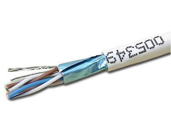 Picture of Quabbin CAT6 Bulk Network Cable - Shielded, Stranded, Riser, White, 1000 FT