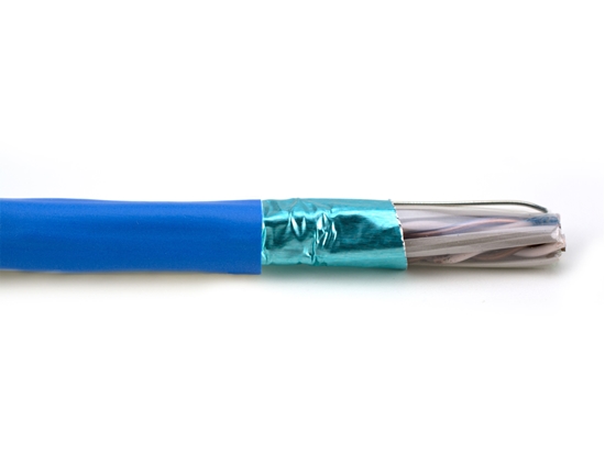 Picture of Comtran CAT6A Bulk Network Cable - Shielded, Solid, Plenum, Blue, 1000 FT