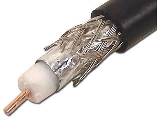 Picture of Coaxial RG-6 Dual Shielded Bulk Cable - Black, CMR, 1000 FT