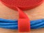 red 3\4 inch hook and loop around cables