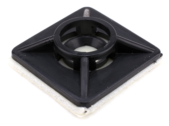 black 3\4 inch square adhesive tie mount