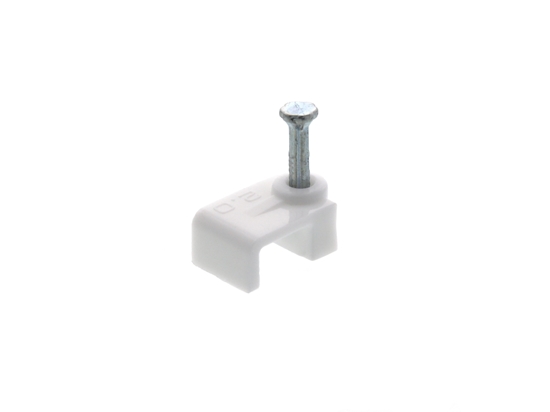 Picture of 8.5mm White Flat Nail Cable Clip - 100 Pack