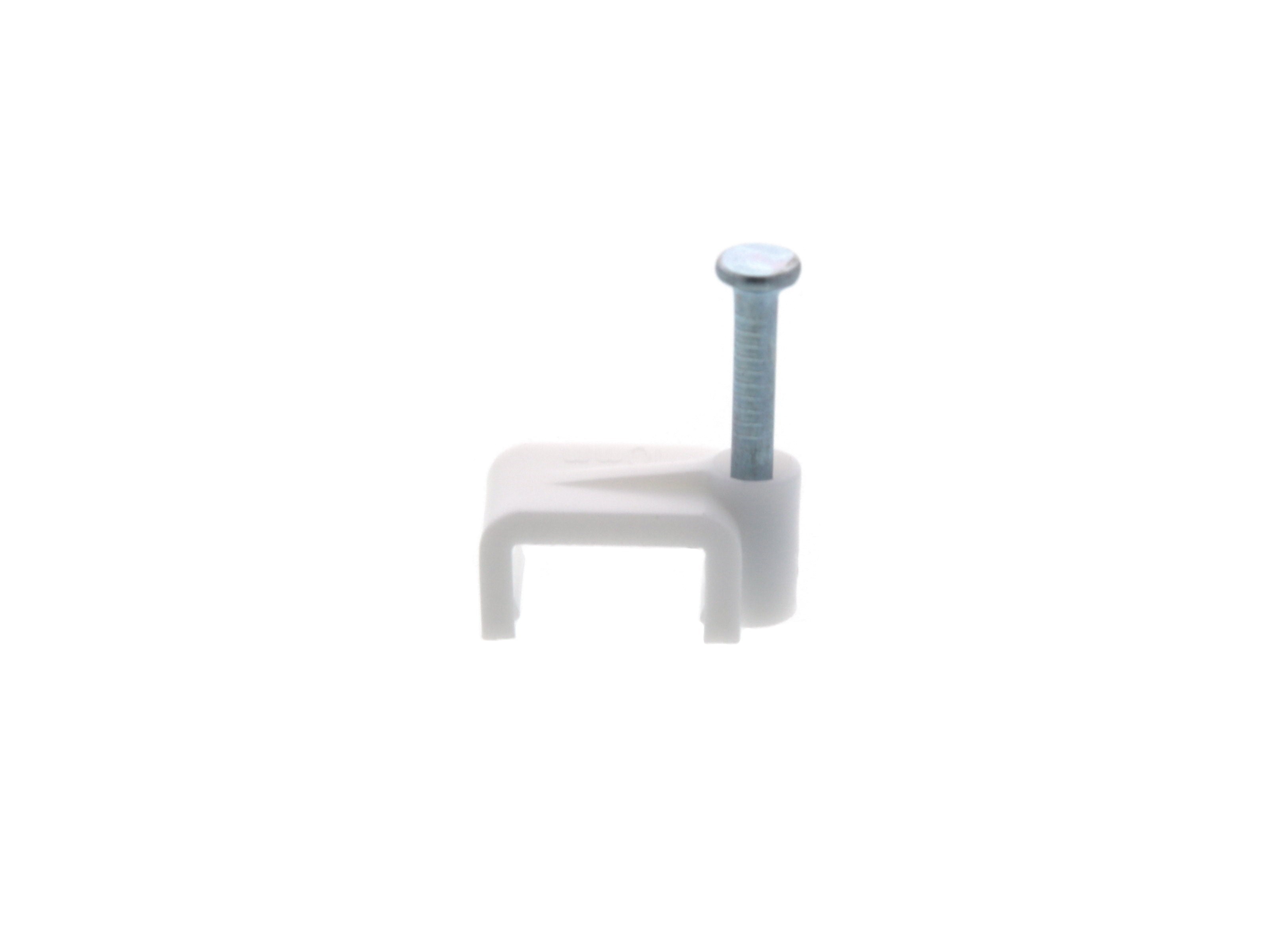 10mm White Flat Nail Cable Clip - 100 Pack at Cables N More