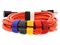 multicolor cinch straps around cables