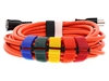 multi colored cinch straps around cables