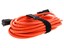 black cinch strap around orange cable