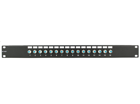 Picture of F-Type Coaxial Patch Panel - 16 Port, 1U, 3Ghz, Fully Loaded