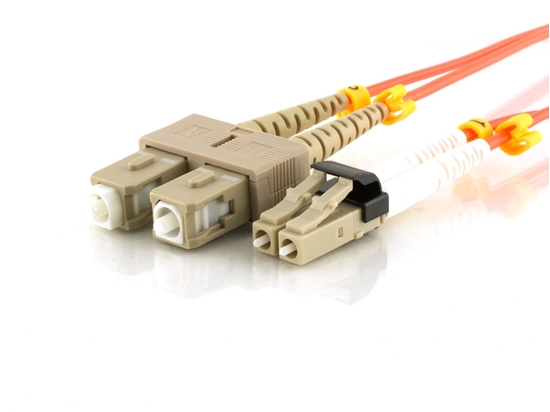 Picture of 1m Multimode Duplex Fiber Optic Patch Cable (62.5/125) - Mini LC to SC