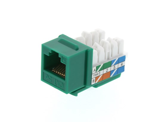 Picture of CAT5e Keystone Jack 90 Degree 110 UTP - Green