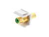 Picture of Feed Through Keystone Jack - RCA (Component / Composite) - White - Color Coded Green