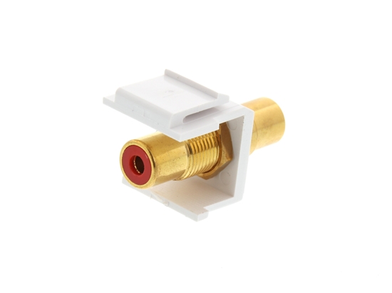 Picture of Feed Through Keystone Jack - RCA (Component / Composite) - White - Color Coded Red