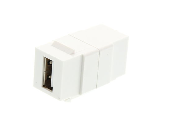 Picture of USB 2.0 A Female to A Female Keystone Coupler - White