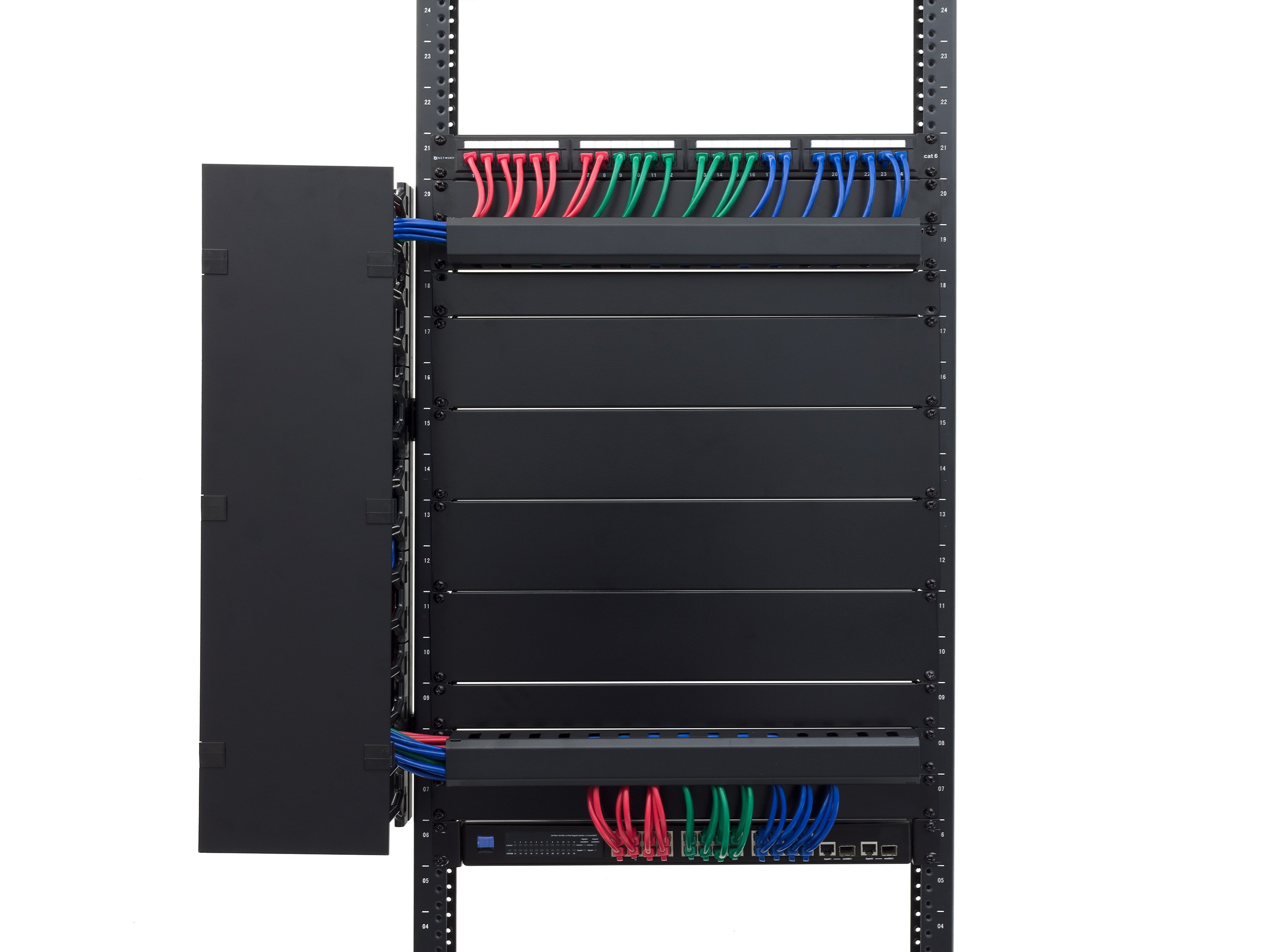 2Post Open Frame Network Relay Rack 45U, 1224 tapped Rails at Cables N More