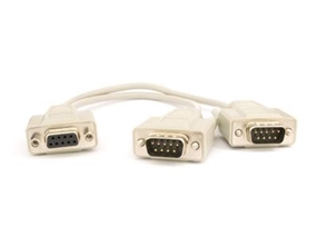 Picture of 1 FT Serial "Y" Splitter Cable - DB9 F/2 M