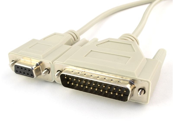 Picture of 6 FT Null Modem Cable - DB9 Female to DB25 Male