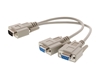 Picture of 1 FT Fully Loaded Serial Y Splitter Cable - DB9 Male to 2 DB9 Females