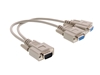 Picture of 1 FT Fully Loaded Serial Y Splitter Cable - DB9 Male to 2 DB9 Females
