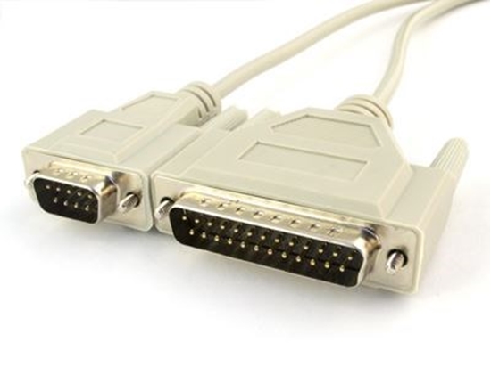 Picture of 10 FT Null Modem Cable - DB9 Male to DB25 Male