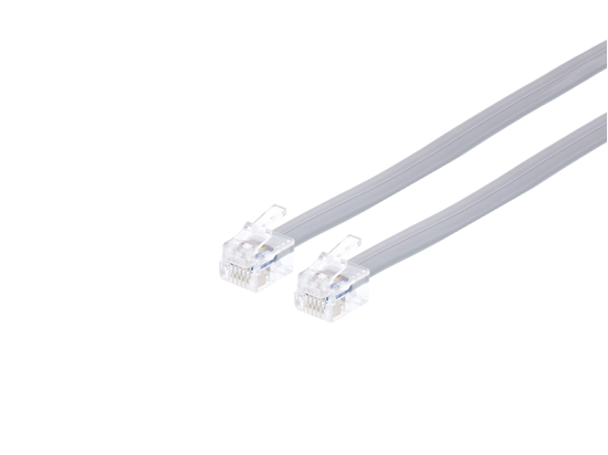 Picture of RJ12 6 Conductor Cross Wired Modular Telephone Cable - 7 FT